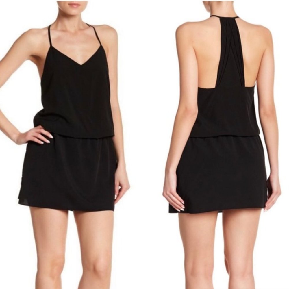Haute Hippie Mirage Black Strappy Mini Dress